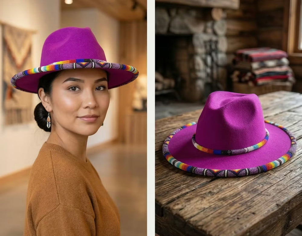 Size-62 Handmade Beaded Hat