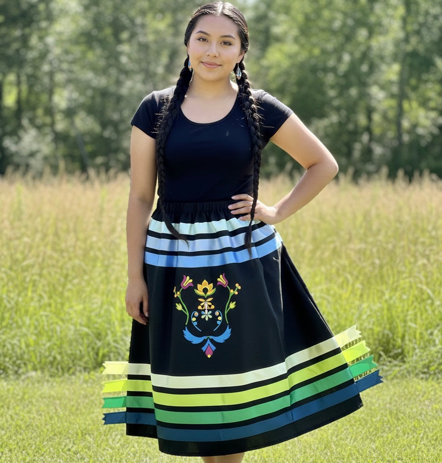 OLDTRIBES™  Metis Floral Ribbon Skirt