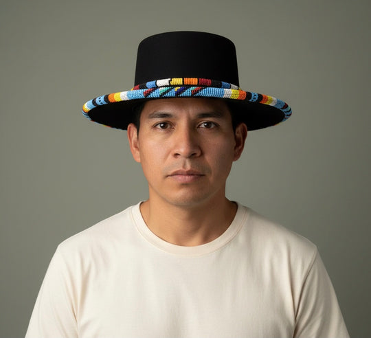 Size- 56 Handmade Beaded Hat(Black)