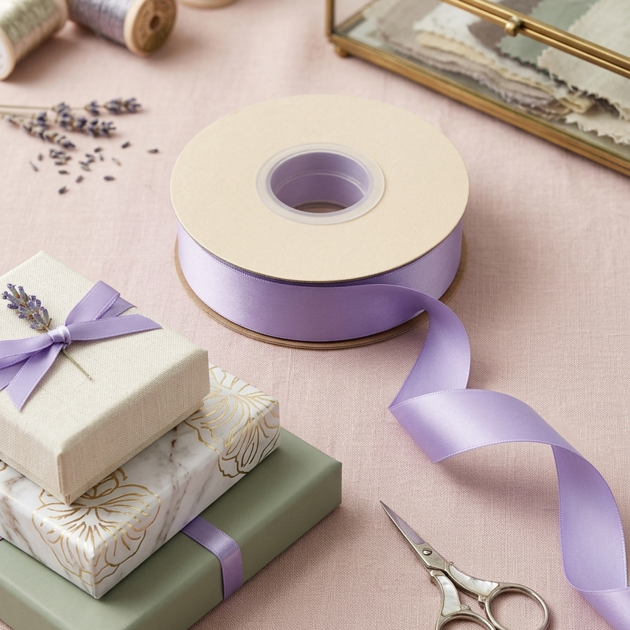 OLDTRIBES 30 Meter Double Face Lavender #447 Ribbon Roll