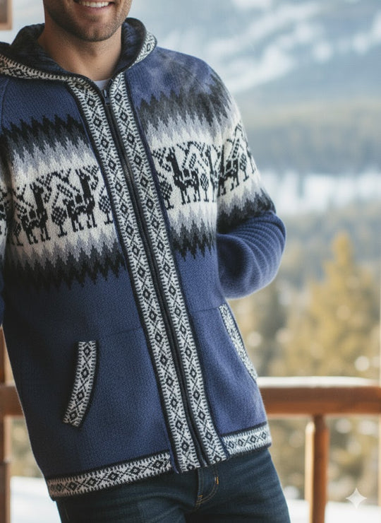 Unisex Blue Alpaca Sweater