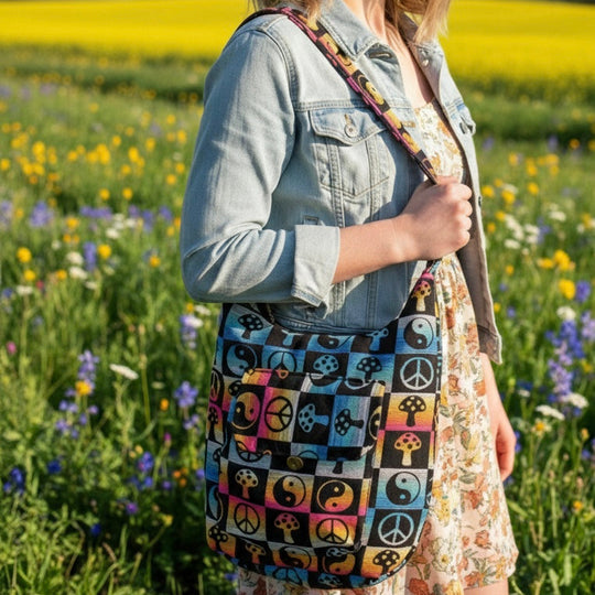 OLDTRIBES™ Peace blue / black crossbody bag