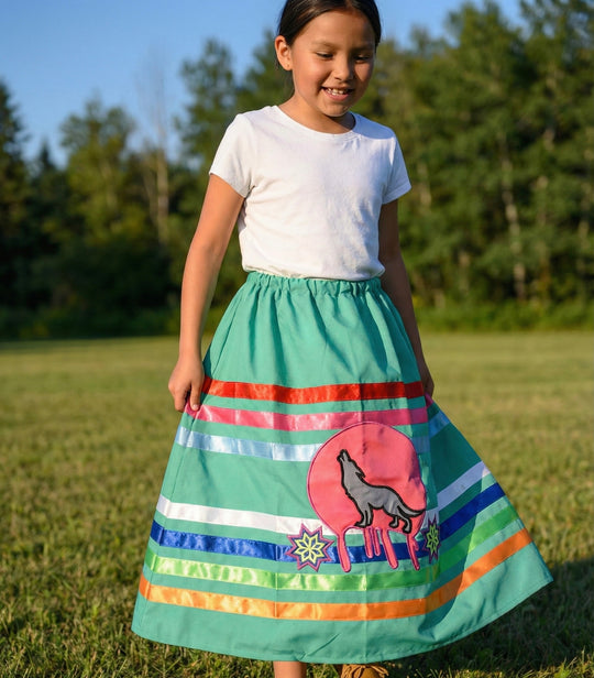 OLDTRIBES™ Youth Wolf Ribbon Skirt