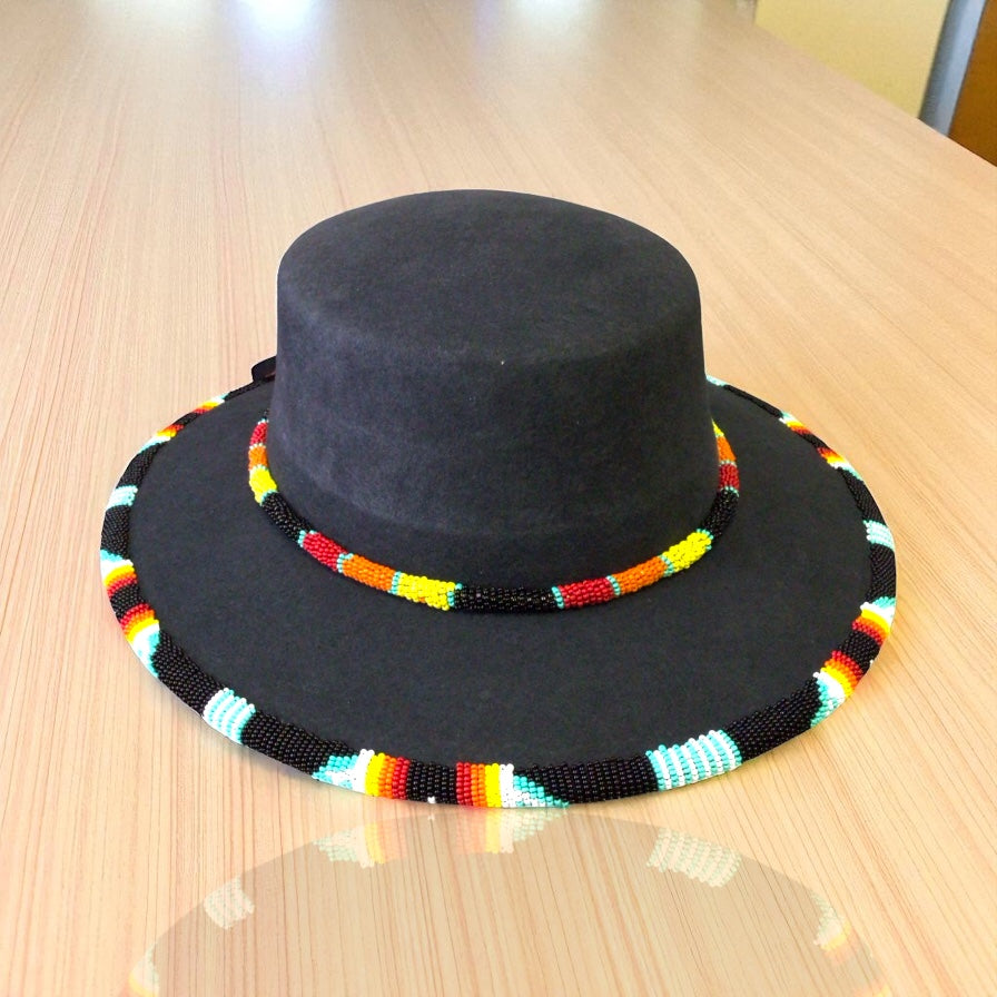 Size-60 Handmade Beaded Hat