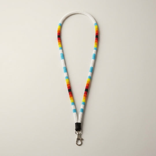 Round Beaded Lanyard(White)