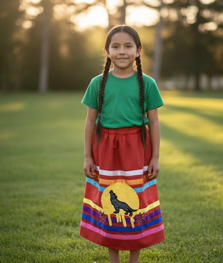 OLDTRIBES™ Youth Wolf Ribbon Skirt