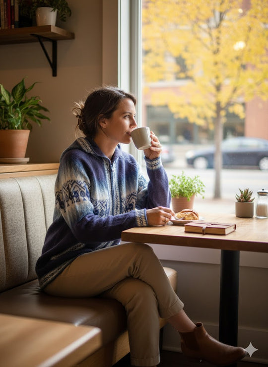 Unisex Alpaca Light Blue Sweater