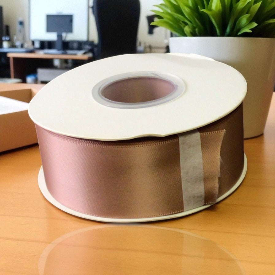 Satin Ribbon Double Face-Light Brown #812-3.8 cm Wide