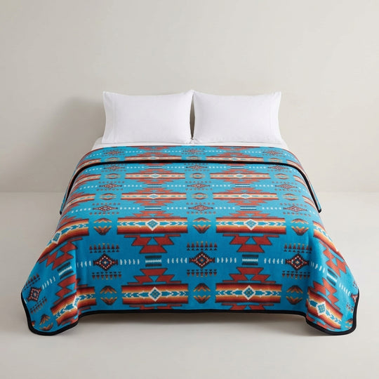 Native Butterfly Polar Fleece Blanket (BLUFIRE)