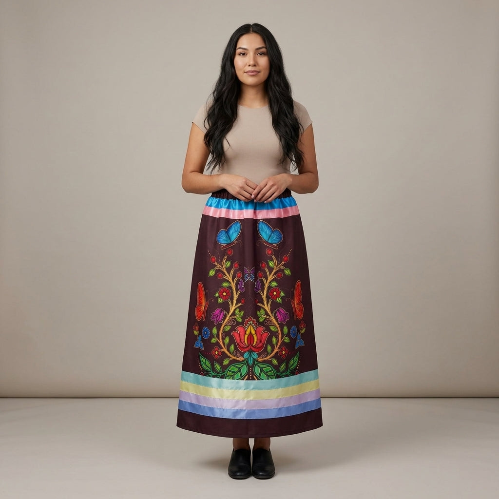Floral Butterfly Ribbon Skirt