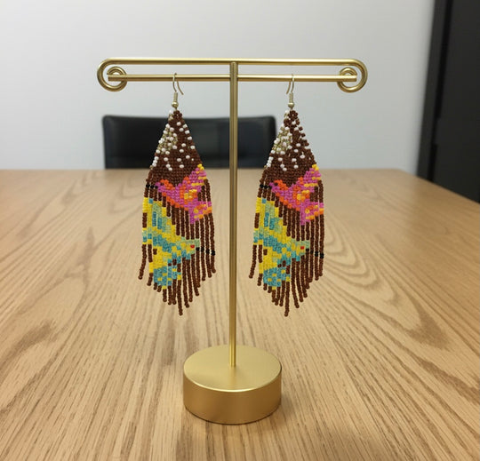 Dark brown Sky Dancer Beaded Earrings