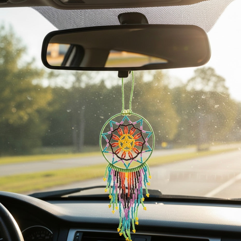 Green yellow ,Celestial Beaded Handmade Dreamcatcher
