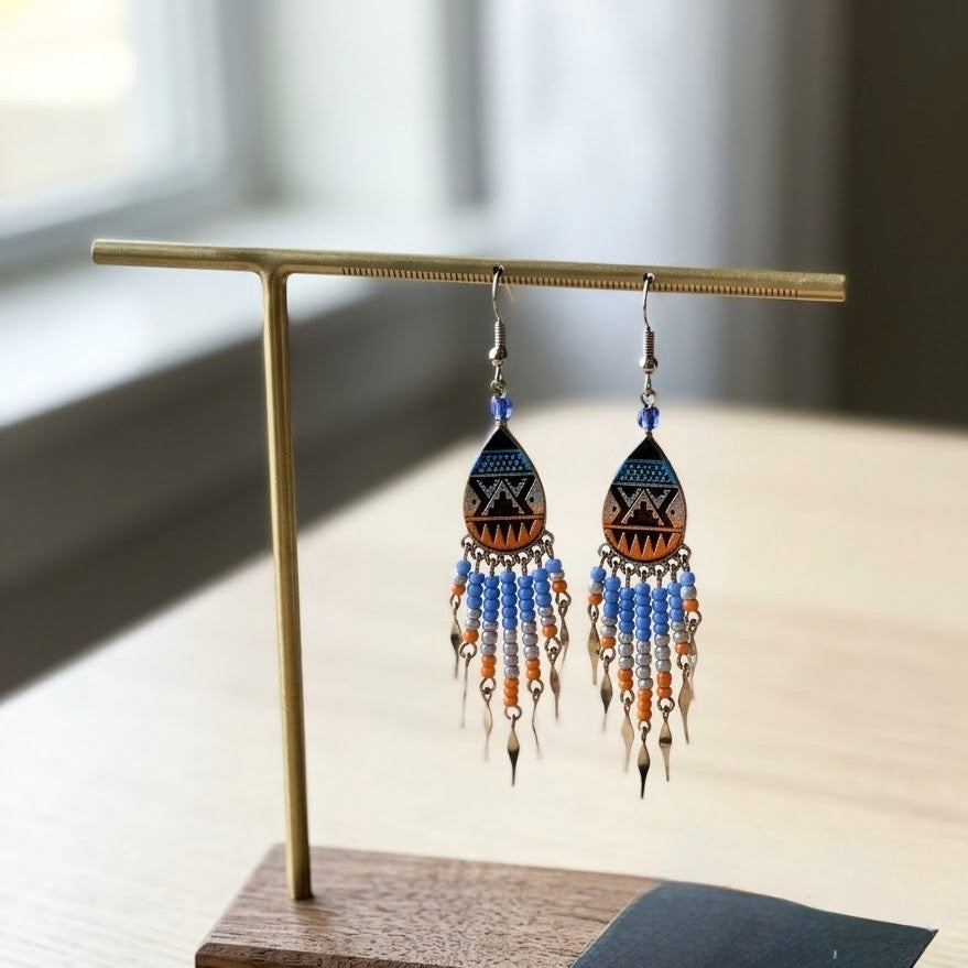 OldTribes™ Small Sized Southwestern Blue Teardrop Earrings