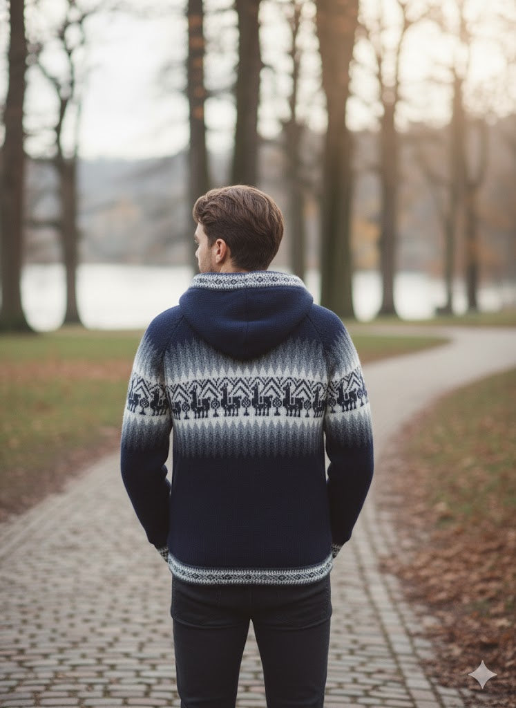 Unisex Alpaca Navy Blue Sweater