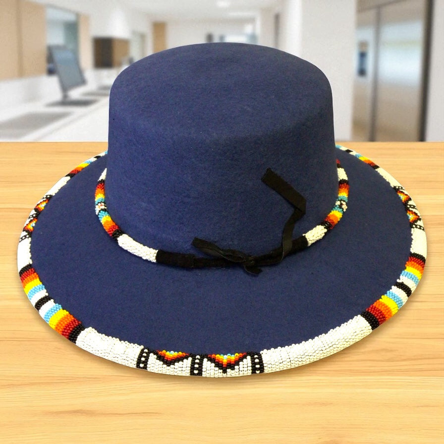 Size-60 Handmade Beaded Hat