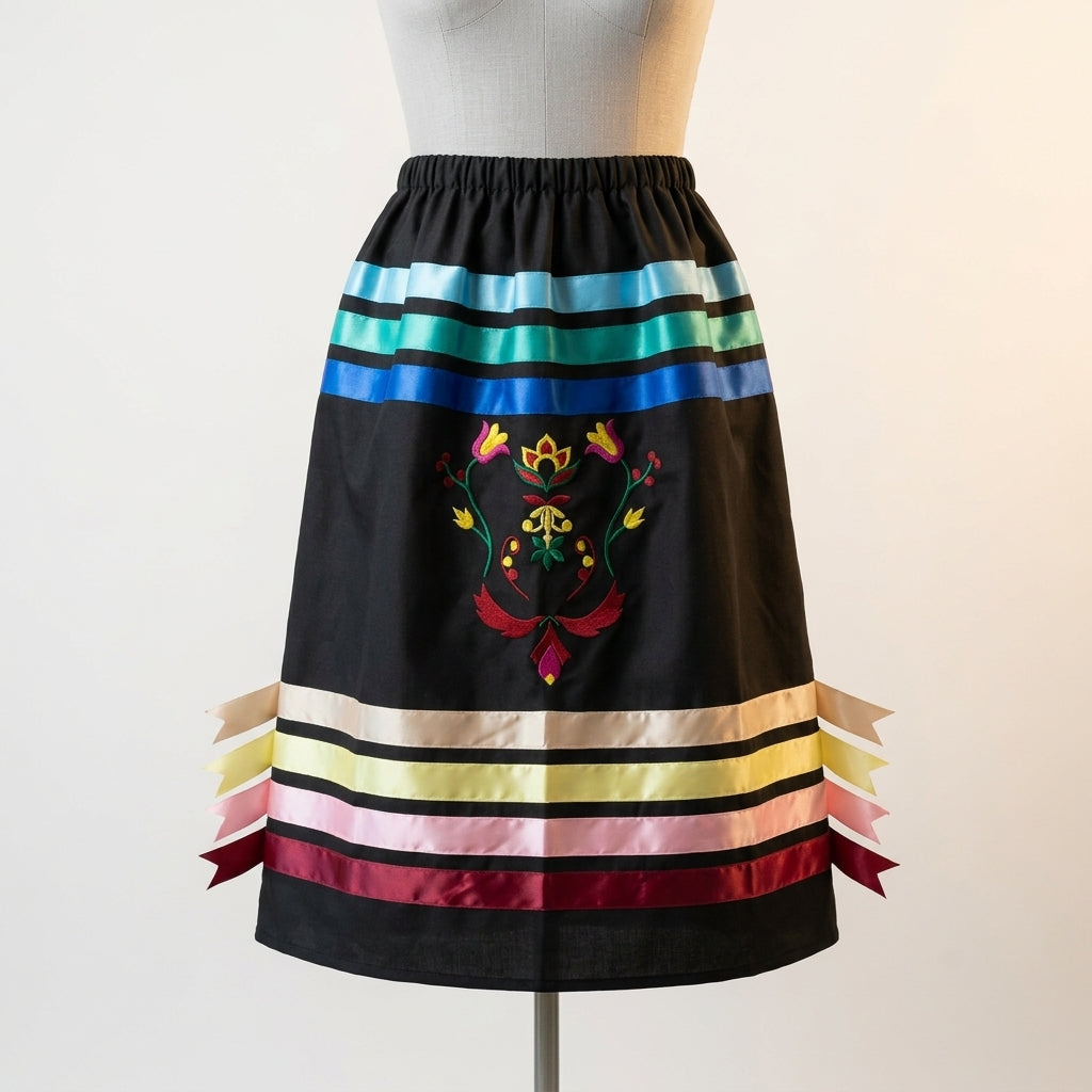Metis Floral Ribbon Skirt
