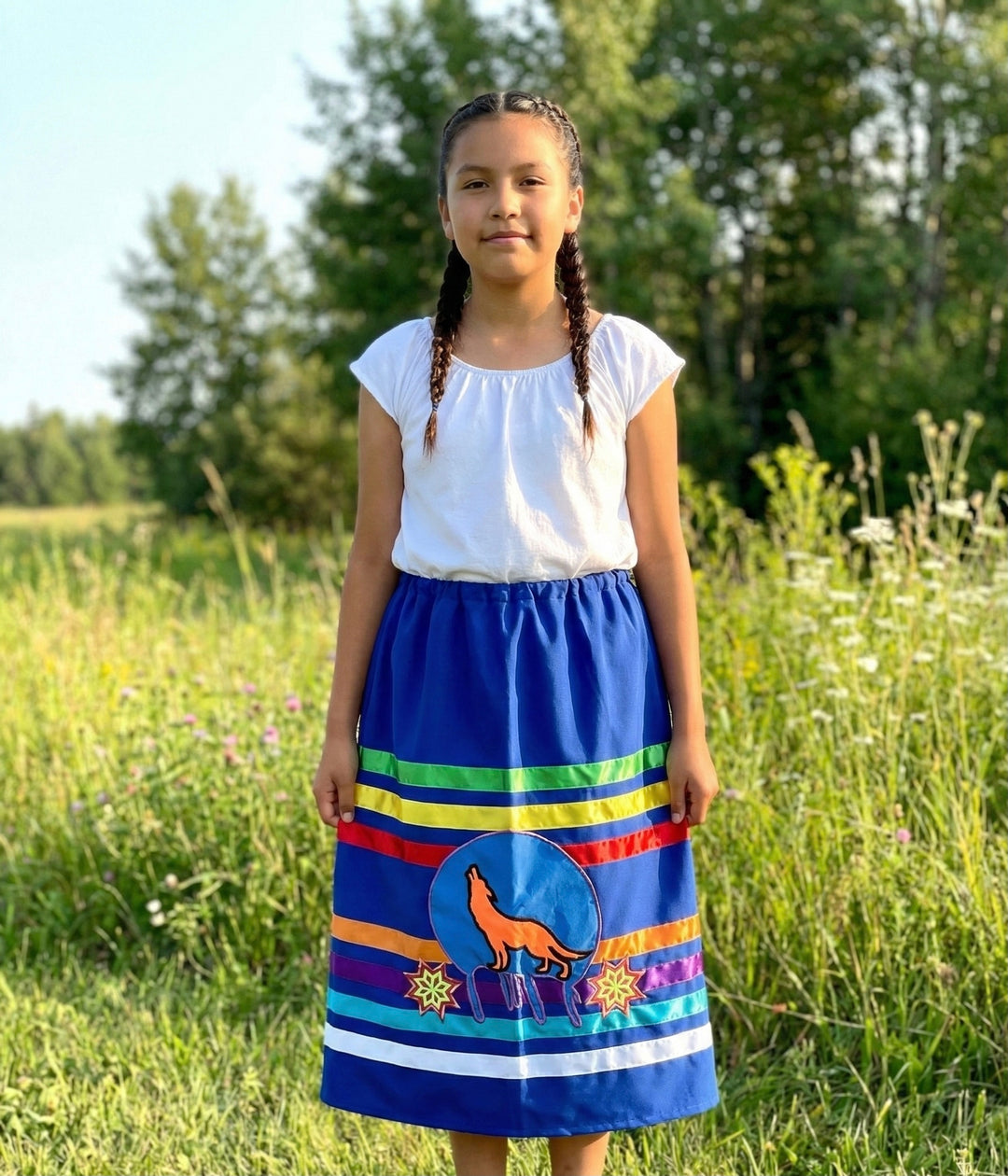 OLDTRIBES™ Youth Wolf Ribbon Skirt