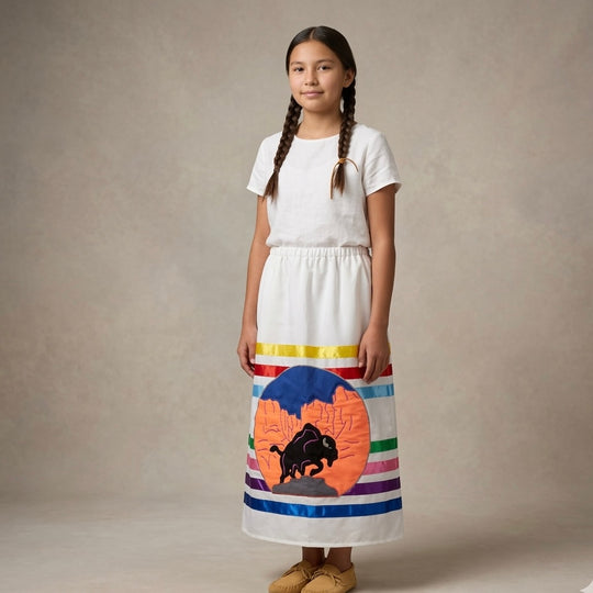 OLDTRIBES™ Youth Buffalo Ribbon Skirt