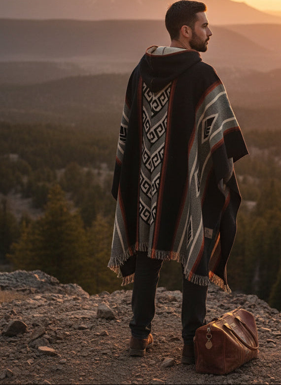 Zigzag HandMade Wool Poncho