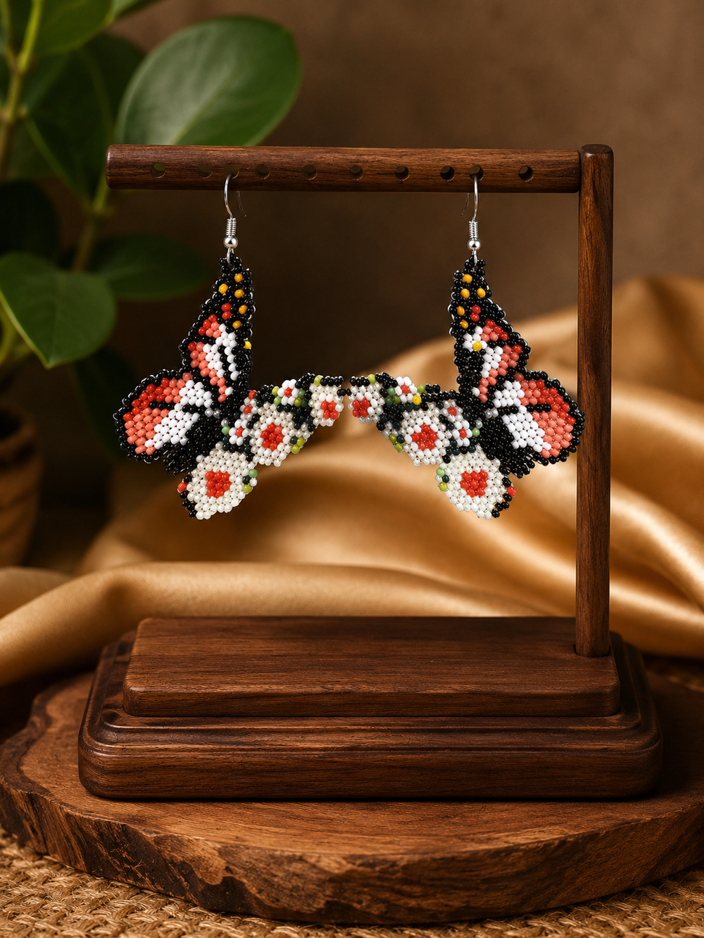 Light blue Dancing Butterfly Beaded Earrings