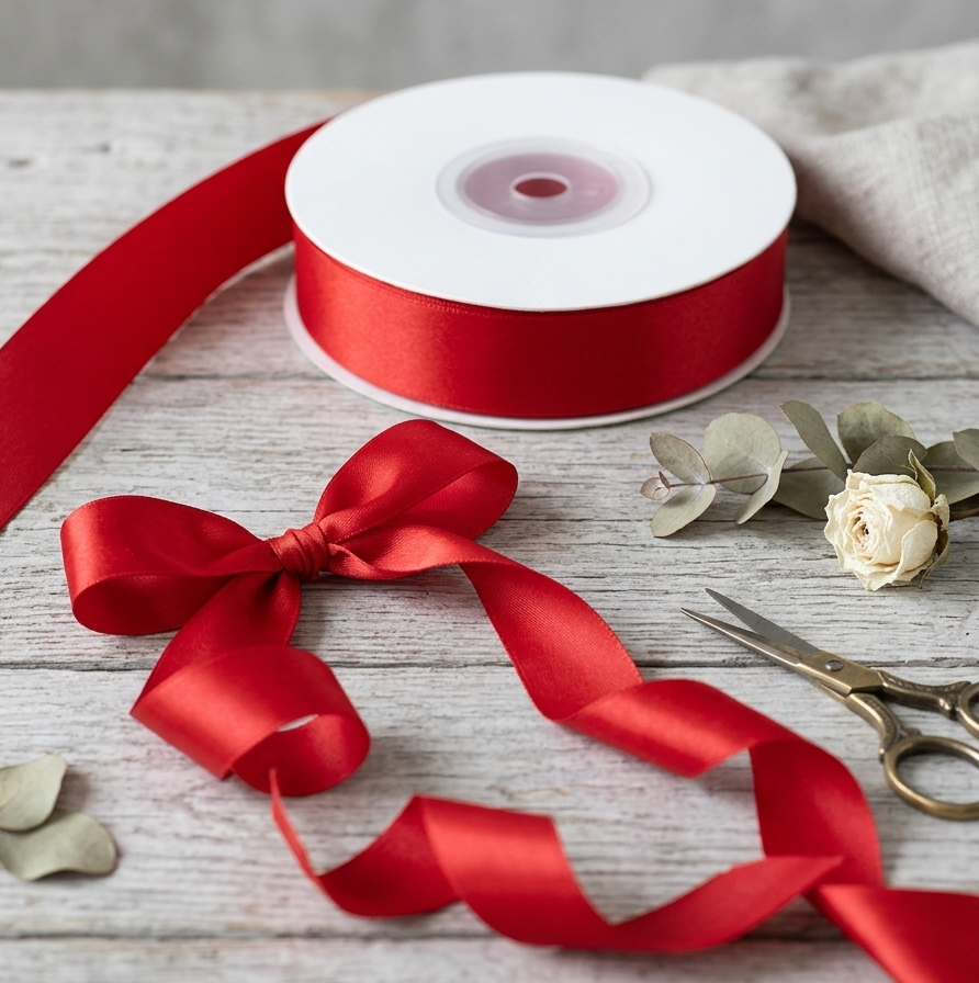 OLDTRIBES 30 Meter Double Face Red #235 Ribbon Roll