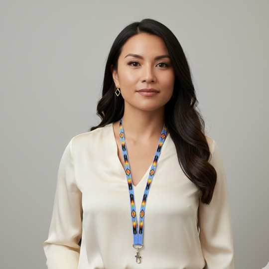 Lavender Native Beaded Lanyard