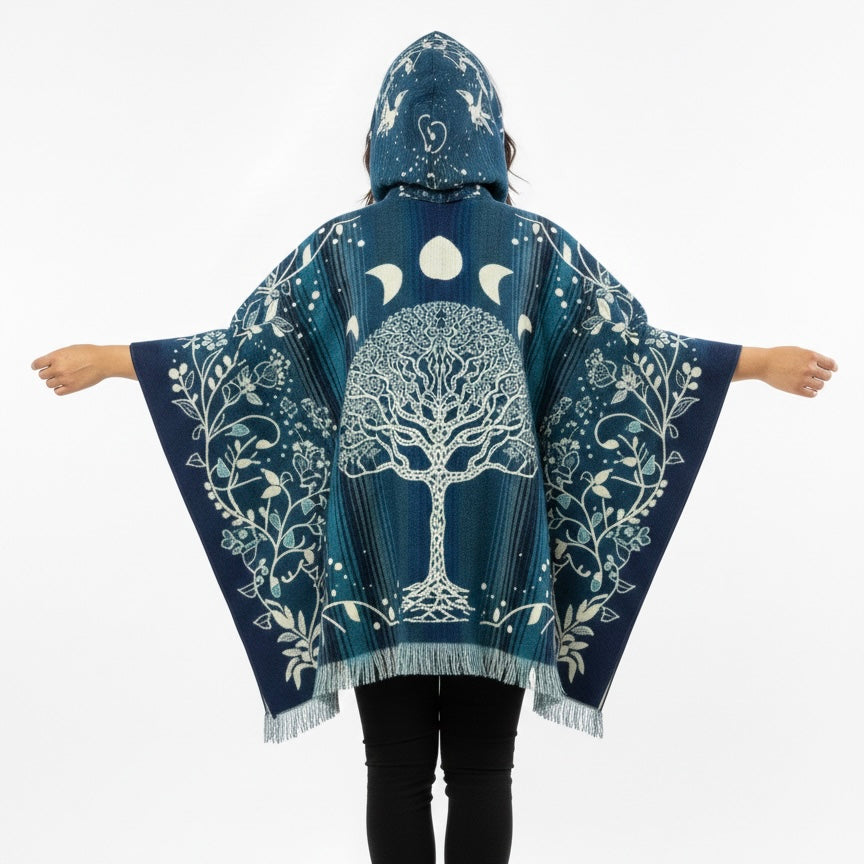Tree of Life Wool Poncho