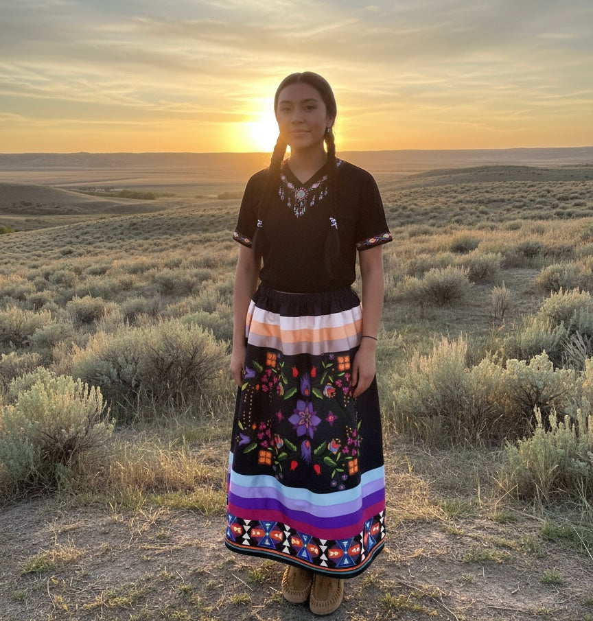 OLDTRIBES™ Floral Ribbon Skirt