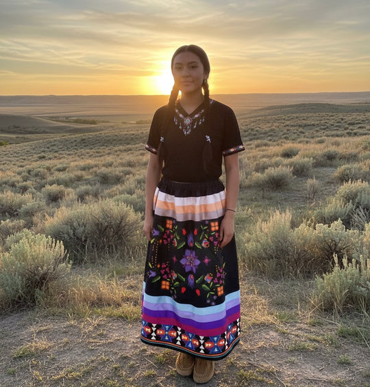 OLDTRIBES™ Floral Ribbon Skirt