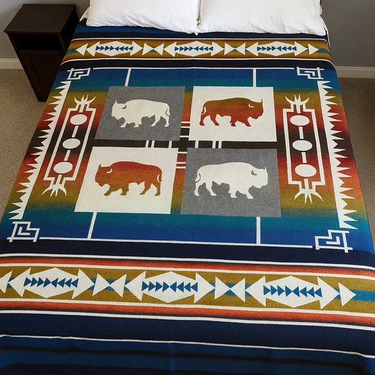 OLDTRIBES™ Buffalo Reversible  Blanket