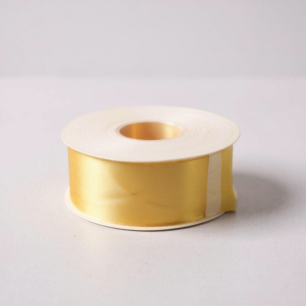 OLDTRIBES Satin Ribbon Double Face-Yellow Golden #660-3.8 cm Wide
