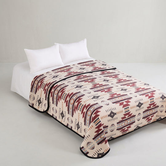 Native Butterfly Polar Fleece Blanket (Terracotta)