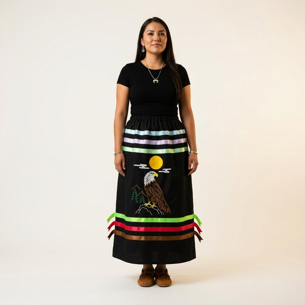 Golden Eagle Spirit Ribbon Skirt