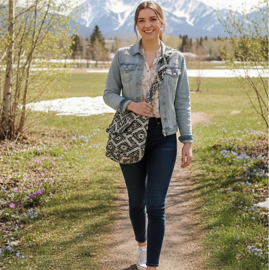 OLDTRIBES™ black  and  white  star Crossbody Bag