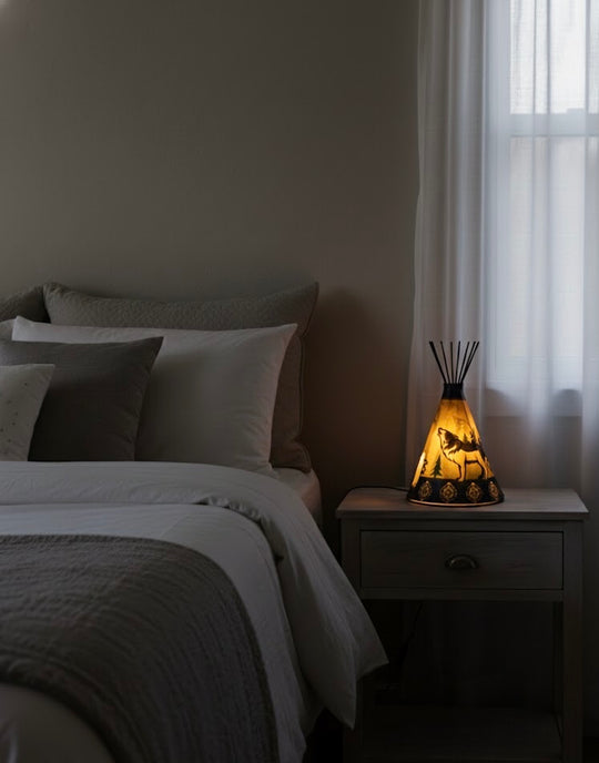 Teepee Table Lamp Howling Wolf
