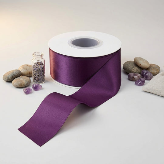 Satin Ribbon Double Face- Plum 