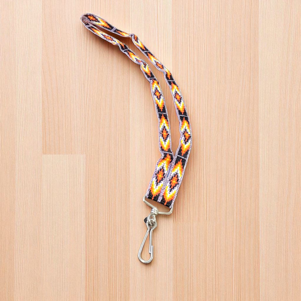 Purple black black  Native Beaded Lanyard