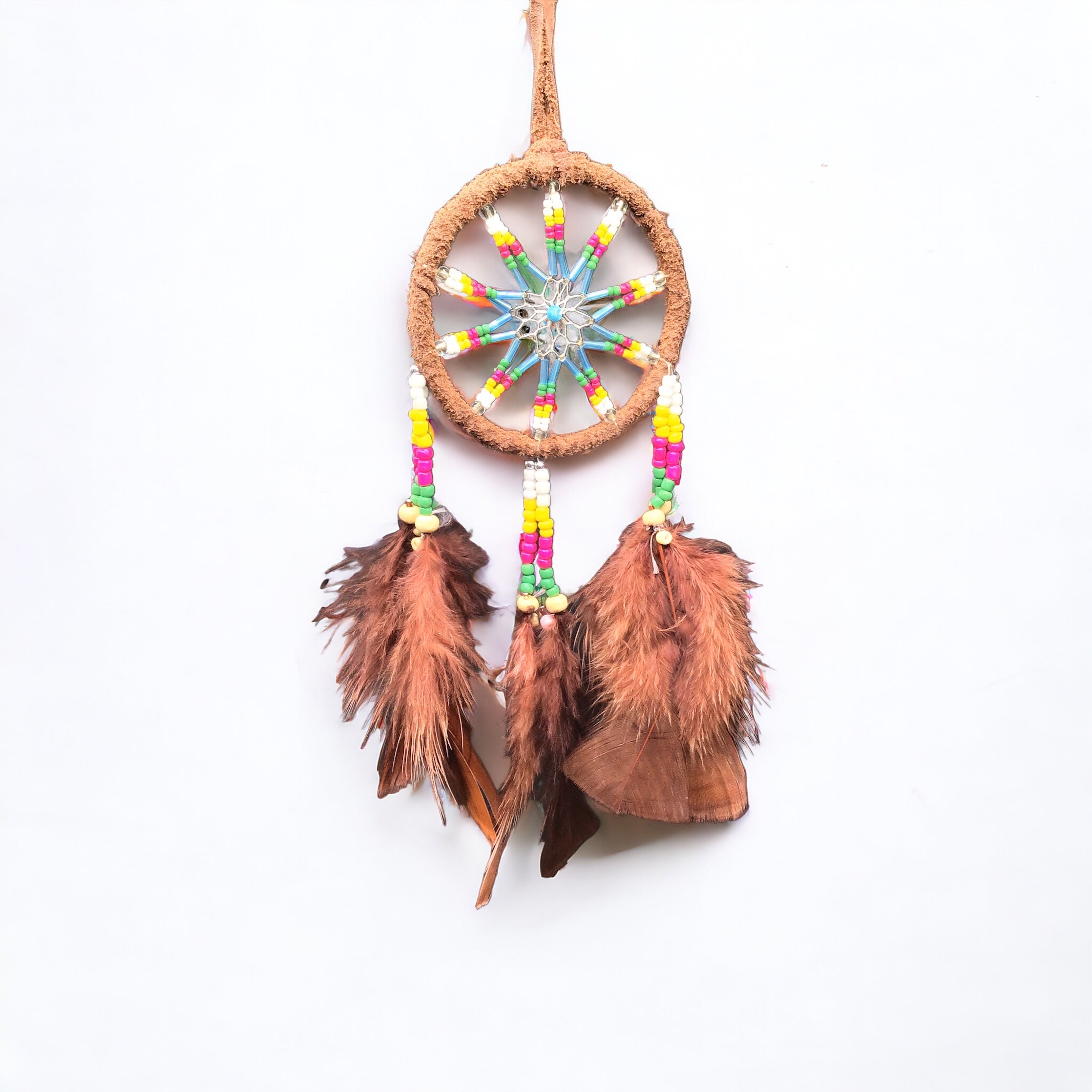 Dreamcatcher - with Handmade Boho Dream Brown Crystals and
