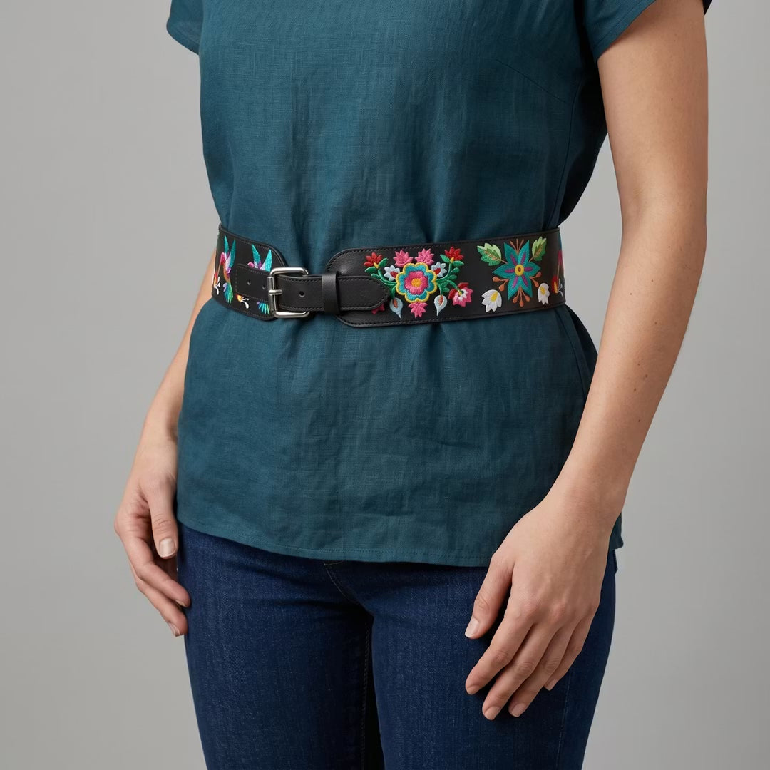 Heritage Leather Regalia  Belt (HUMMINGBIRD)