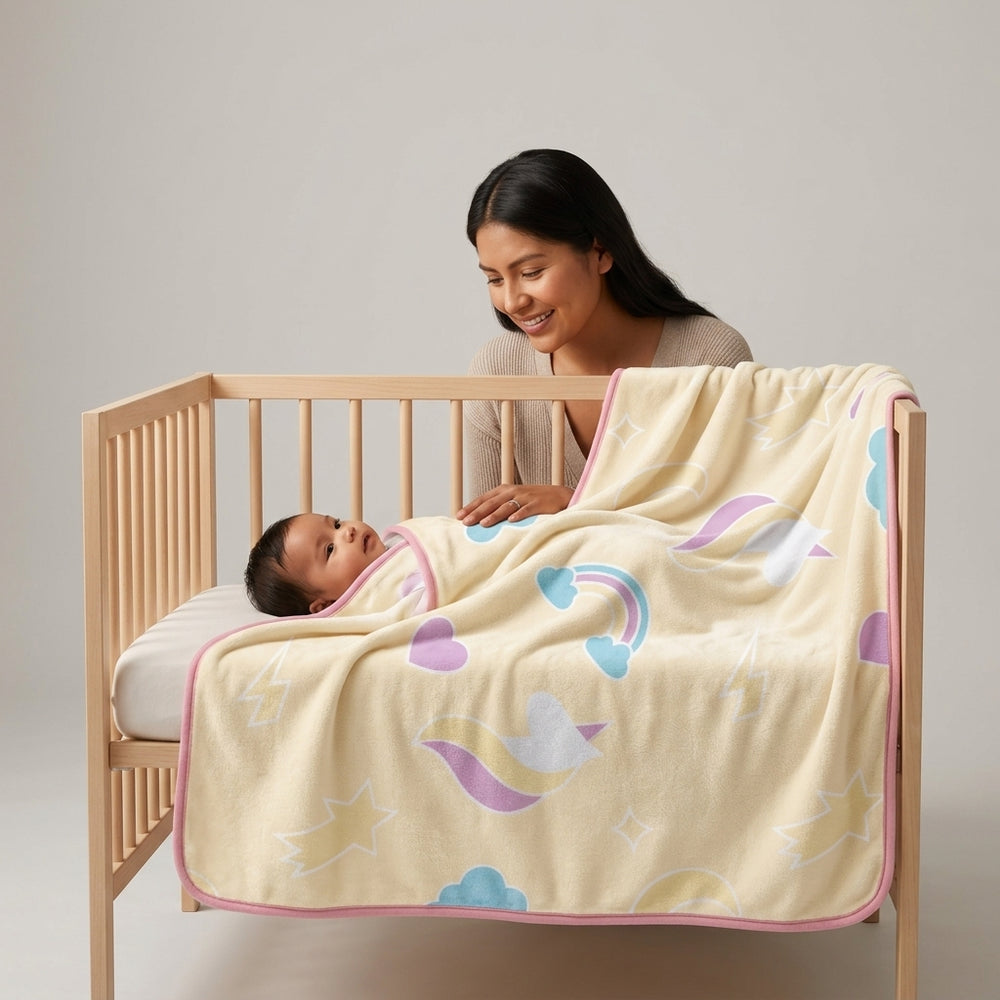 Pastel Yellow Unicorn baby blankets