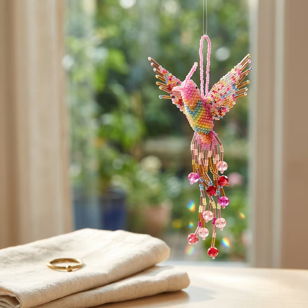 Pink Beaded Humming Bird