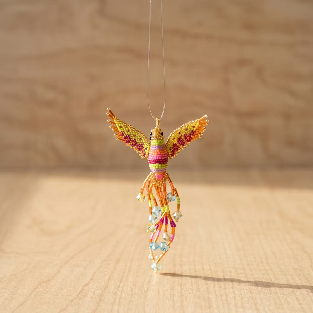Orange Beaded Humming Bird