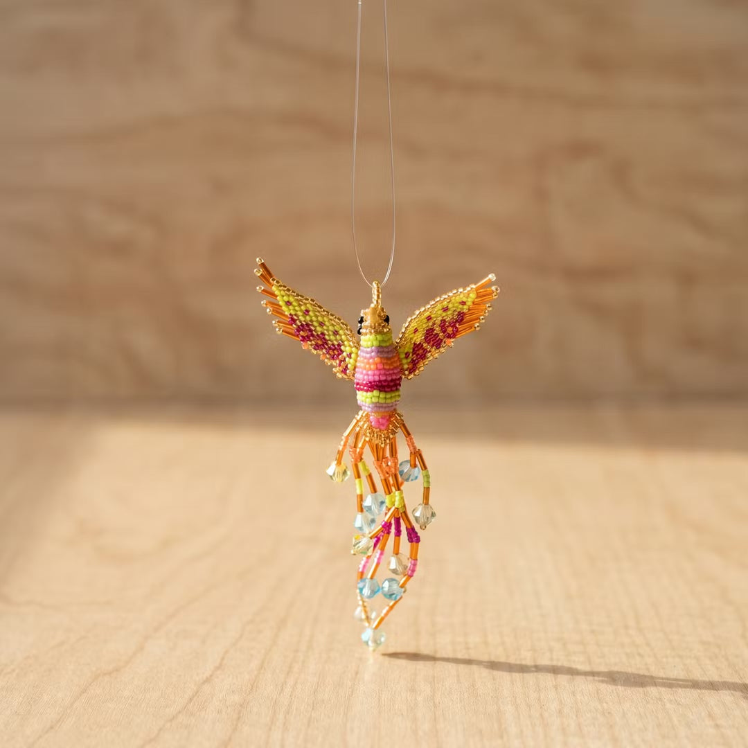 Orange Beaded Humming Bird