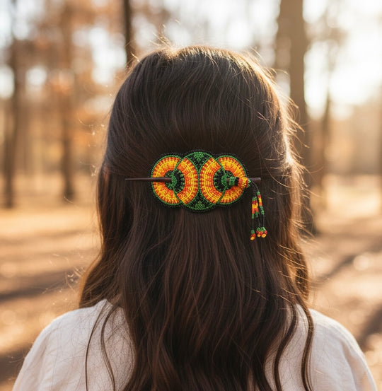 Green and Yellow American Style Barrette
