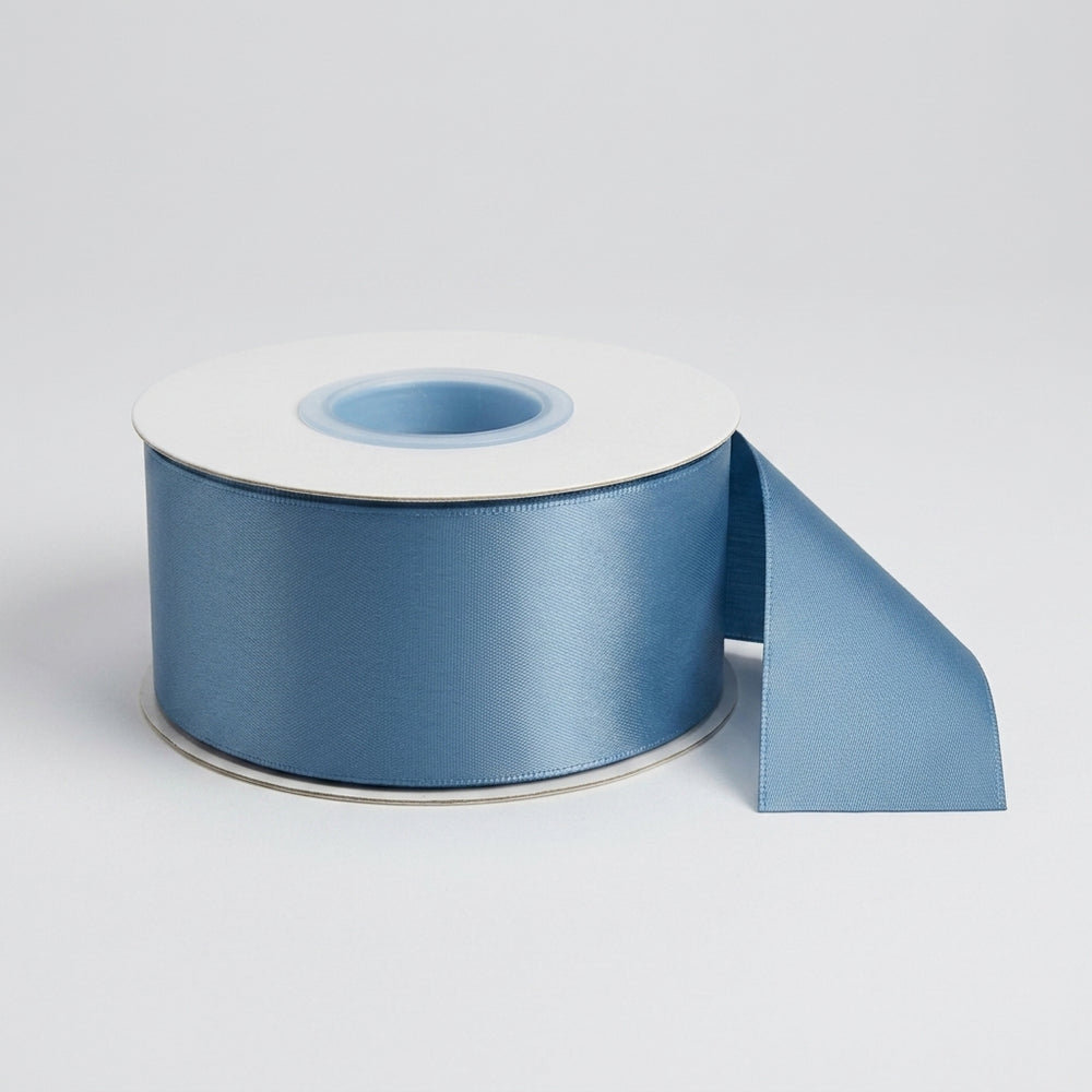 Satin Ribbon Double Face- Steal Blue #337- 3.8 cm Wide