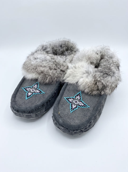 Moccasins with Beadwork (Size 9)