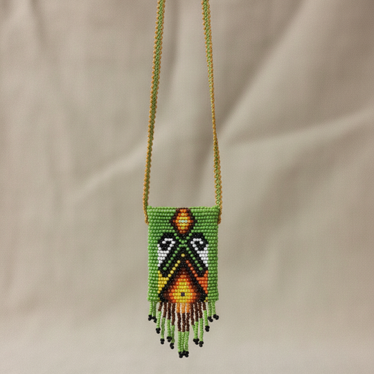 Handcrafted Beaded Medicine Bag- Green