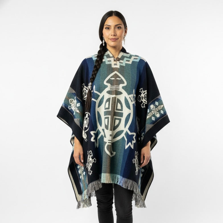 OLDTRIBES Turtle HandMade Wool Poncho