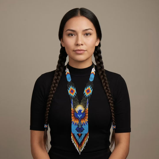 Beaded Medallion Necklace(Eagle)