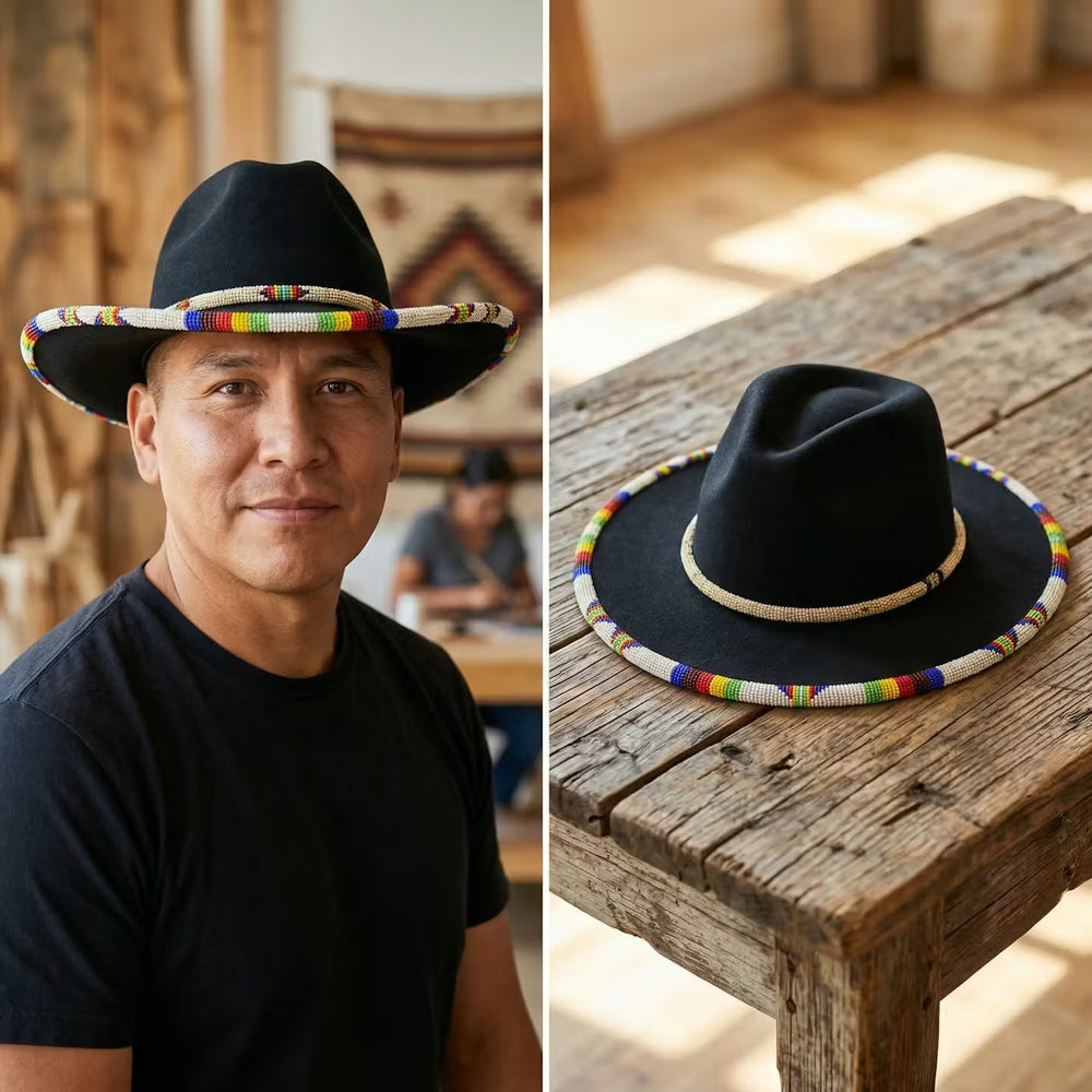 OLDTRIBES Size-58 Handmade Beaded Hat